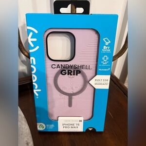 Speck CandyShell MagSafe Grip Case for iPhone 15 Pro Max Apple, Soft Lilac